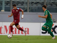 Chouaib Faysal (L) of Gzira United is in action during the Malta 360 Sports Premier League soccer match between Floriana and Gzira United at...