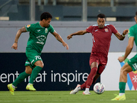 Thiago Aldama (R) of Gzira United is in action during the Malta 360 Sports Premier League soccer match between Floriana and Gzira United at...