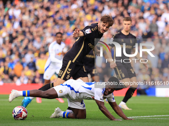 Wilfried Gnonto (Leeds United) goes down but isn't given a penalty during the Sky Bet Championship match between Leeds United and Coventry C...