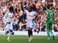 Wilfried Gnonto (Leeds United) scores his team's first goal during the Sky Bet Championship match between Leeds United and Coventry City at...