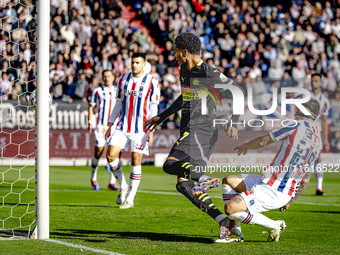 PSV Eindhoven midfielder Malik Tillman and Willem II defender Mickael Tirpan during the match Willem II vs. PSV at the Koning Willem II stad...