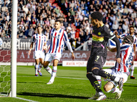 PSV Eindhoven midfielder Malik Tillman and Willem II defender Mickael Tirpan during the match Willem II vs. PSV at the Koning Willem II stad...