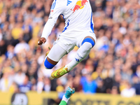 Largie Ramazani (Leeds United) is denied by Ben Wilson (Coventry City) during the Sky Bet Championship match between Leeds United and Covent...