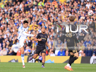 Ilia Gruev (Leeds United) shoots from distance during the Sky Bet Championship match between Leeds United and Coventry City at Elland Road i...