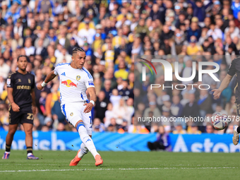 Mateo Joseph (Leeds United) shoots from a distance during the Sky Bet Championship match between Leeds United and Coventry City at Elland Ro...