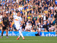 Mateo Joseph (Leeds United) shoots from a distance during the Sky Bet Championship match between Leeds United and Coventry City at Elland Ro...