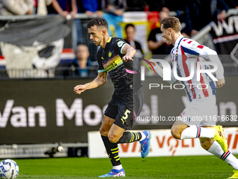 PSV Eindhoven forward Ivan Perisic and Willem II midfielder Jesse Bosch during the match Willem II vs. PSV at the Koning Willem II stadium f...