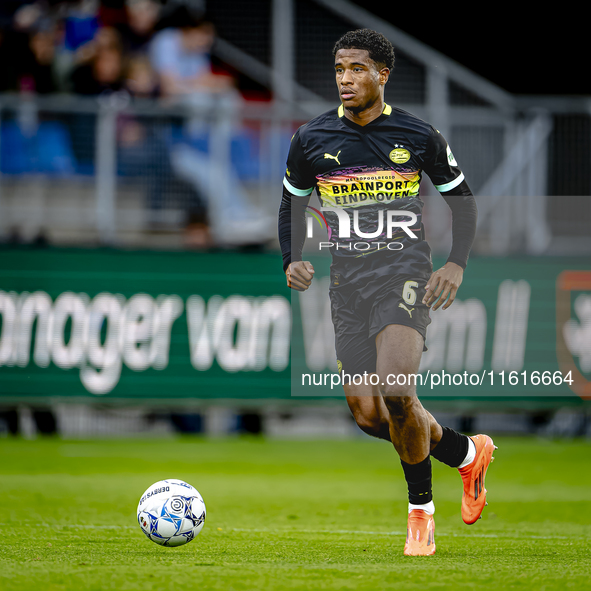 PSV Eindhoven defender Ryan Flamingo during the match Willem II - PSV at the Koning Willem II stadium for the Dutch Eredivisie season 2024-2...