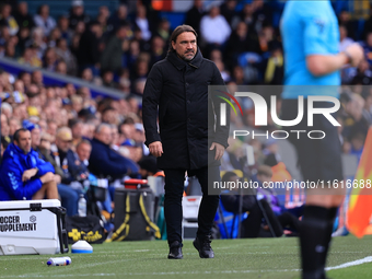 Daniel Farke, Leeds United manager, during the Sky Bet Championship match between Leeds United and Coventry City at Elland Road in Leeds, En...