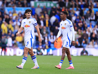 Pascal Struijk (Leeds United) talks to Junior Firpo (Leeds United) during the Sky Bet Championship match between Leeds United and Coventry C...