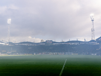 Stadium overview with smoke during the match Willem II vs. PSV at the Koning Willem II stadium in Tilburg, Netherlands, on September 28, 202...