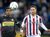 PSV Eindhoven defender Ryan Flamingo and Willem II midfielder Boris Lambert during the match Willem II vs. PSV at the Koning Willem II stadi...