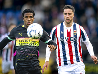 PSV Eindhoven defender Ryan Flamingo and Willem II midfielder Boris Lambert during the match Willem II vs. PSV at the Koning Willem II stadi...