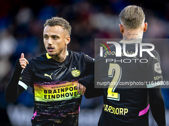 PSV Eindhoven forward Noa Lang and PSV Eindhoven defender Rick Karsdorp during the match between Willem II and PSV at the Koning Willem II S...