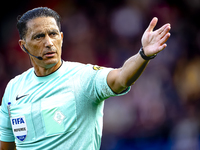 Referee Serdar Gozubuyuk officiates the match between Willem II and PSV at the Koning Willem II stadium for the Dutch Eredivisie season 2024...