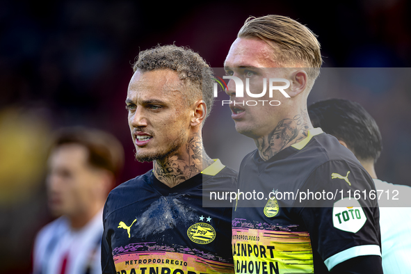 PSV Eindhoven forward Noa Lang and PSV Eindhoven defender Rick Karsdorp during the match between Willem II and PSV at the Koning Willem II S...