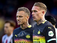 PSV Eindhoven forward Noa Lang and PSV Eindhoven defender Rick Karsdorp during the match between Willem II and PSV at the Koning Willem II S...