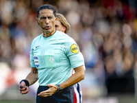 Referee Serdar Gozubuyuk officiates the match between Willem II and PSV at the Koning Willem II stadium for the Dutch Eredivisie season 2024...