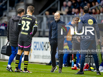 PSV Eindhoven trainer Peter Bosz during the match between Willem II and PSV at the Koning Willem II stadium for the Dutch Eredivisie season...