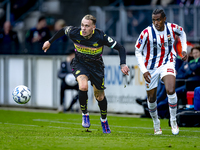 PSV Eindhoven defender Rick Karsdorp and Willem II forward Amar Fatah during the match Willem II vs. PSV at the Koning Willem II stadium for...