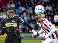 PSV Eindhoven forward Johan Bakayoko and Willem II forward Amar Fatah during the match Willem II vs. PSV at the Koning Willem II stadium for...