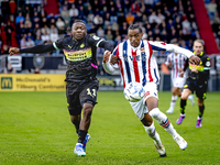 PSV Eindhoven forward Johan Bakayoko and Willem II forward Amar Fatah during the match Willem II vs. PSV at the Koning Willem II stadium for...