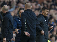 Everton F.C. manager Sean Dyche and Crystal Palace F.C. manager Oliver Glasner shake hands at full time during the Premier League match betw...