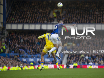 During the Premier League match between Everton and Crystal Palace at Goodison Park in Liverpool, England, on September 28, 2024. (