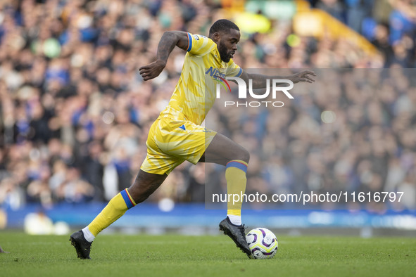 During the Premier League match between Everton and Crystal Palace at Goodison Park in Liverpool, England, on September 28, 2024. 