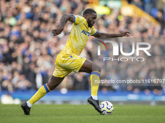 During the Premier League match between Everton and Crystal Palace at Goodison Park in Liverpool, England, on September 28, 2024. (