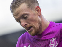 Jordan Pickford #1 (GK) of Everton F.C. during the Premier League match between Everton and Crystal Palace at Goodison Park in Liverpool, En...