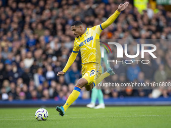 Maxence Lacroix #5 of Crystal Palace F.C. during the Premier League match between Everton and Crystal Palace at Goodison Park in Liverpool,...