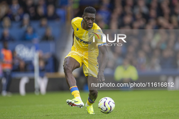 During the Premier League match between Everton and Crystal Palace at Goodison Park in Liverpool, England, on September 28, 2024. 