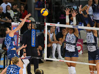 Gabriela Braga Guimaraes of Prosecco Doc Imoco Conegliano is in action during the Supercoppa Fineco Lega Volley Femminile between Prosecco D...