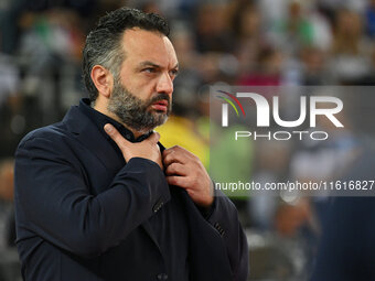 Stefano Lavarini, head coach of Vero Volley Milano, during the Supercoppa Fineco Lega Volley Femminile between Prosecco Doc Imoco Conegliano...