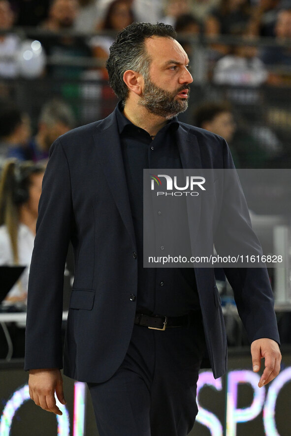 Stefano Lavarini, head coach of Vero Volley Milano, during the Supercoppa Fineco Lega Volley Femminile between Prosecco Doc Imoco Conegliano...