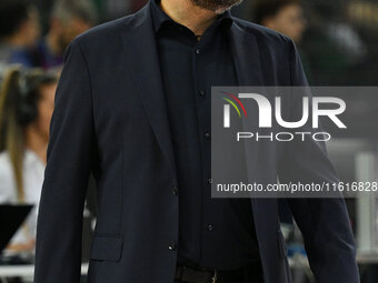 Stefano Lavarini, head coach of Vero Volley Milano, during the Supercoppa Fineco Lega Volley Femminile between Prosecco Doc Imoco Conegliano...