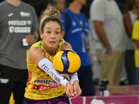 Monica De Gennaro of Prosecco Doc Imoco Conegliano participates in the Supercoppa Fineco Lega Volley Femminile between Prosecco Doc Imoco Co...