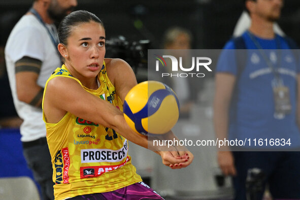 Elena Arici of Prosecco Doc Imoco Conegliano during the Supercoppa Fineco Lega Volley Femminile between Prosecco Doc Imoco Conegliano and Ve...