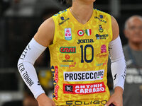 Monica De Gennaro of Prosecco Doc Imoco Conegliano participates in the Supercoppa Fineco Lega Volley Femminile between Prosecco Doc Imoco Co...