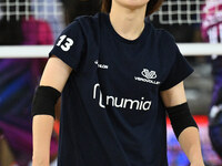 Satomi Fukudome of Vero Volley Milano participates in the Supercoppa Fineco Lega Volley Femminile between Prosecco Doc Imoco Conegliano and...