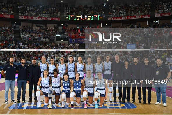 Vero Volley Milano during the Supercoppa Fineco Lega Volley Femminile between Prosecco Doc Imoco Conegliano and Vero Volley Milano at Palazz...