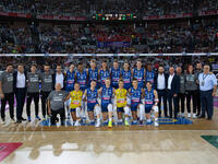 Prosecco Doc Imoco Conegliano plays against Vero Volley Milano during the Supercoppa Fineco Lega Volley Femminile at Palazzo dello Sport in...