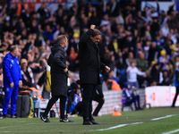 Daniel Farke, Leeds United manager, celebrates a goal from Jayden Bogle (Leeds United) during the Sky Bet Championship match between Leeds U...