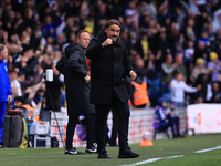 Daniel Farke, Leeds United manager, celebrates a goal from Jayden Bogle (Leeds United) during the Sky Bet Championship match between Leeds U...