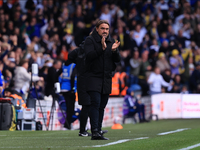 Daniel Farke, Leeds United manager, celebrates a goal from Jayden Bogle (Leeds United) during the Sky Bet Championship match between Leeds U...