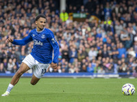 Iliman Ndiaye #10 of Everton F.C. is in action during the Premier League match between Everton and Crystal Palace at Goodison Park in Liverp...