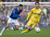 Dwight McNeil #7 of Everton F.C. is in action during the Premier League match between Everton and Crystal Palace at Goodison Park in Liverpo...