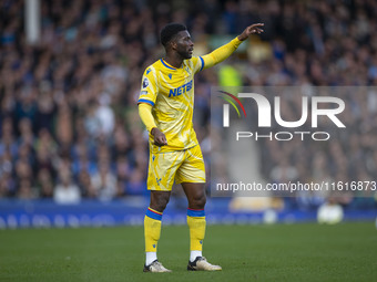 Jefferson Lerma #8 of Crystal Palace F.C. during the Premier League match between Everton and Crystal Palace at Goodison Park in Liverpool,...