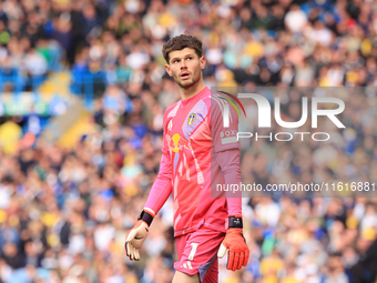 Illan Meslier (Leeds United) during the Sky Bet Championship match between Leeds United and Coventry City at Elland Road in Leeds, England,...